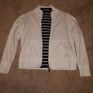 Style & Co white zip up jacket
